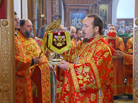 Во вторник Светлой Седмицы митрополит Орловский и Болховский Антоний в сослужении епископа Ливенского и Малоархангельского Нектария и епископа Мценского Алексия совершил литургию в Иверском храме Орла в честь его престольного праздника. 10 апреля 2018 г.