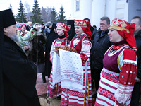 Архиерейское служение в день памяти преп. Серафима Саровского в Спасо-Преображенском соборе г. Болхова. 15 января 2012 г.