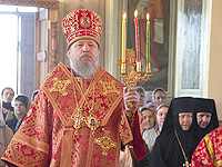 В Орел доставлена икона преподобного Сергия Радонежского, написанная в Троице-Сергиевой лавре, с частицей его мощей. 4 мая 2014 г.