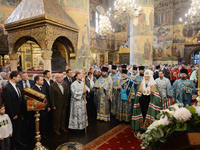 В праздник Успения Святейший Патриарх Московский и всея Руси Кирилл совершил Божественную литургию в Патриаршем Успенском соборе Московского Кремля. На малом входе Предстоятель возвел архиепископа Орловского и Болховского Антония в сан митрополита. 28 августа 2014 г.