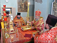 В день памяти пророка Божия Илии архиепископ Орловский и Болховский Антоний совершил литургию в Ильинском (Николо-Песковском) храме г. Орла. 2 августа 2014 г.