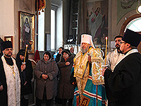 В 9-й день со дня преставления протоиерея Иоанна Мешкова, клирика Ахтырского  кафедрального собора Орла, митрополит Орловский и Болховский Антоний совершил панихиду в Воскресенском храме г. Орла. 29 января 2015 г.