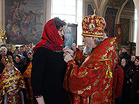 В Неделю 1-ю Великого поста, Торжества Православия, митрополит Орловский и Болховский Антоний совершил литургию и чин Торжества Православия в Ахтырском кафедральном соборе Орла. 20 марта 2016 г.