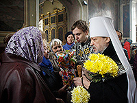 В Великую Среду митрополит Орловский и Болховский Антоний совершил Божественную литургию Преждеосвященных Даров в Ахтырском кафедральном соборе Орла. 27 марта 2016 г.