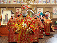 В день памяти прпп. сщмч. Кукши, просветителя вятичей, митрополит Орловский и Болховский Антоний в сослужении епископа Ливенского и Малоархангельского Нектария совершил литургию в мужском монастыре во имя святого Кукши Мценского района. 9 сентября 2015 г.