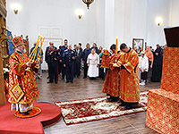 В день памяти прпп. сщмч. Кукши, просветителя вятичей, митрополит Орловский и Болховский Антоний в сослужении епископа Ливенского и Малоархангельского Нектария совершил литургию в мужском монастыре во имя святого Кукши Мценского района. 9 сентября 2015 г.