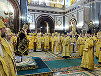 В восьмую годовщину интронизации Святейшего Патриарха Московского и всея Руси Кирилла, в кафедральном соборном Храме Христа Спасителя в Москве была совершена Божественная литургия. В числе сонма архиереев, сослуживших Предстоятелю, были митрополит Орловский и Болховский Антоний и епископ Ливенский и Малоархангельский Нектарий. 1 февраля 2017 г.