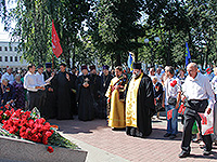 Духовенство Орловской епархии приняло участие в митинге Памяти, посвященном 74-й годовщине освобождения Орла от немецко-фашистских захватчиков. 5 августа 2017 г.