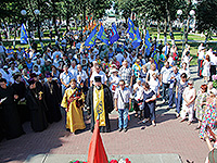 Духовенство Орловской епархии приняло участие в митинге Памяти, посвященном 74-й годовщине освобождения Орла от немецко-фашистских захватчиков. 5 августа 2017 г.