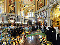 Митрополит Орловский и Болховский Антоний, епископ Ливенский и Малоархангельский Нектарий и  епископ Мценский Алексий приняли участие в церковных торжествах в Москве в день 100-летия интронизации святителя Тихона, Патриарха Московского. 4 декабря 2017 г.