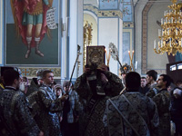 В Неделю 5-ю Великого поста митрополит Орловский и Болховский Антоний совершил богослужение с чином Пассии в храме Смоленской иконы Божией Матери г. Орла. 25 марта 2018 г.