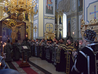 В Неделю 5-ю Великого поста митрополит Орловский и Болховский Антоний совершил богослужение с чином Пассии в храме Смоленской иконы Божией Матери г. Орла. 25 марта 2018 г.